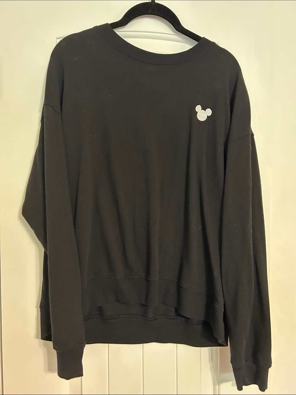 H&M Black Crewneck Sweatshirt with Small White Icon